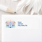 Hanukkah Menorah Floral Label (Insitu)