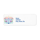 Hanukkah Menorah Floral Label (Vorne)