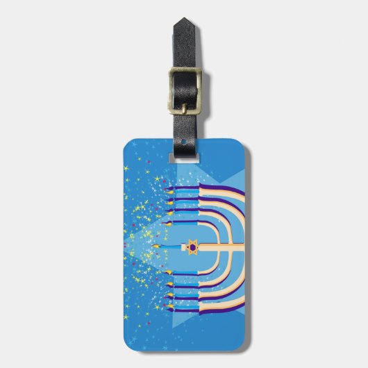 hanukkah menorah gepäckanhänger (Vorderseite vertikal)