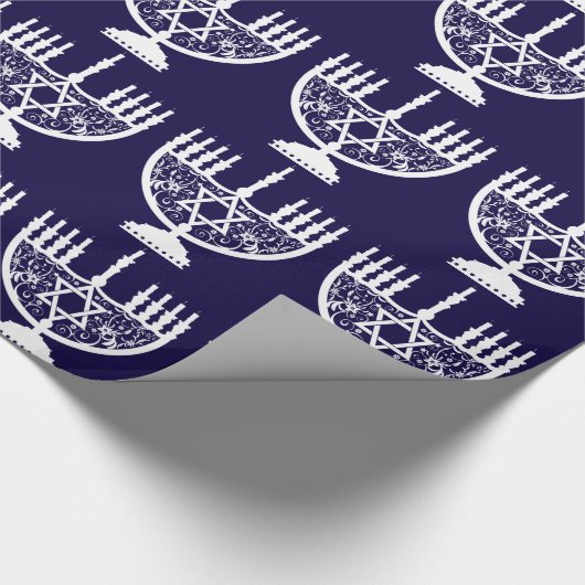 Hanukkah Menorah Geschenkpapier (Ecke)
