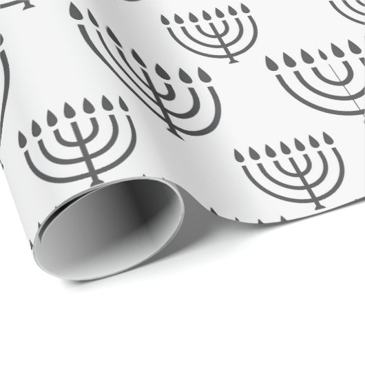 Hanukkah Menorah Geschenkpapier (Rolleneckpunkt)