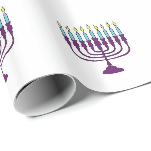Hanukkah Menorah Geschenkpapier (Rolleneckpunkt)