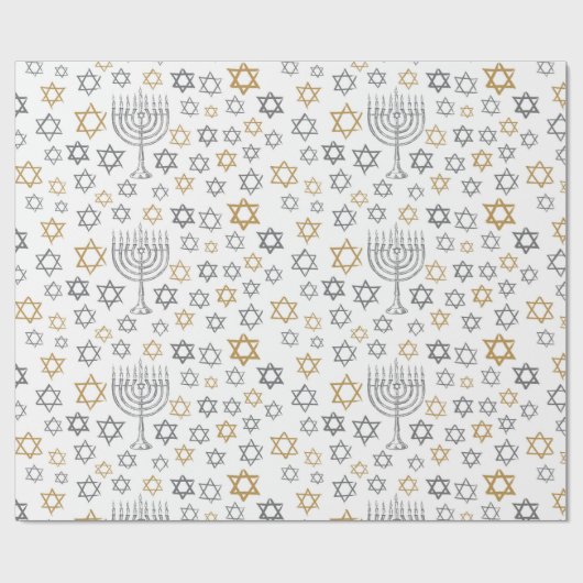 Hanukkah Menorah Geschenkpapier (Flach)