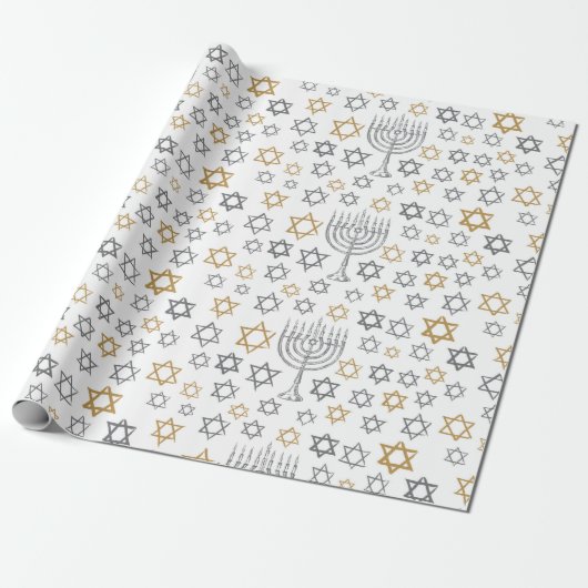Hanukkah Menorah Geschenkpapier (Ungerollt)