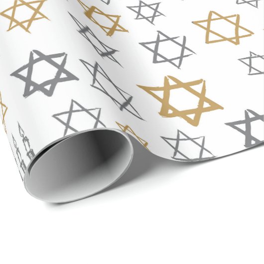 Hanukkah Menorah Geschenkpapier (Rolleneckpunkt)