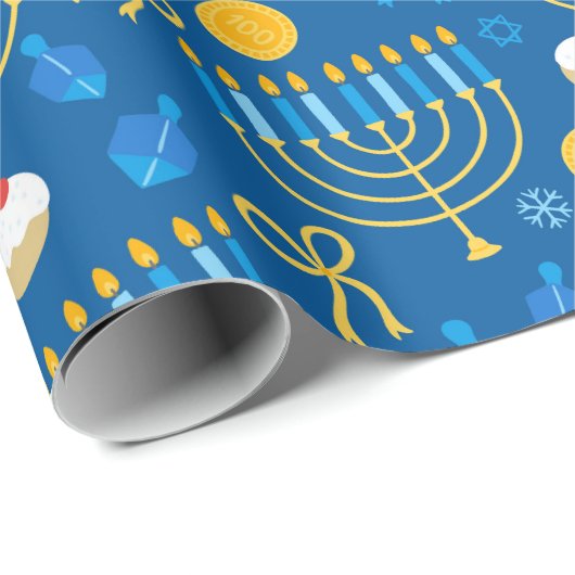 Hanukkah Menorah Geschenkpapier (Rolleneckpunkt)