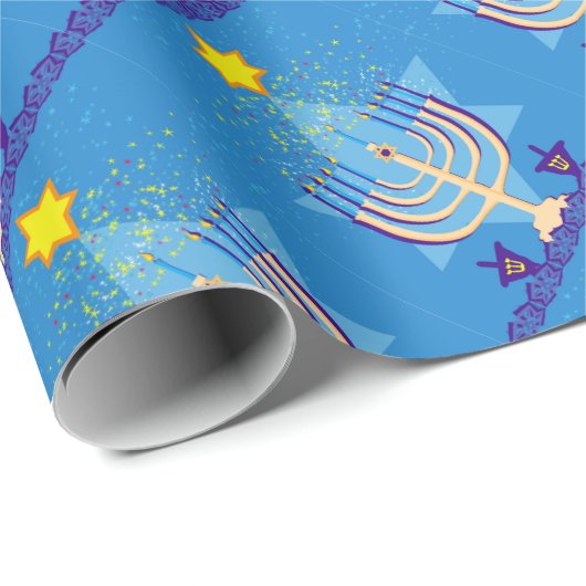 hanukkah menorah geschenkpapier (Rolleneckpunkt)