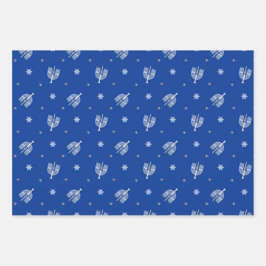 Hanukkah Menorah Geschenkpapier Set (Vorderseite)