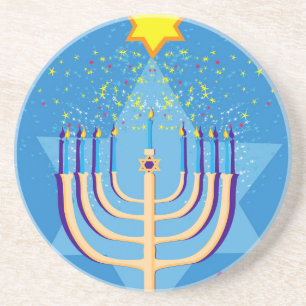 hanukkah menorah getränkeuntersetzer