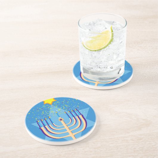 hanukkah menorah getränkeuntersetzer (Seite)