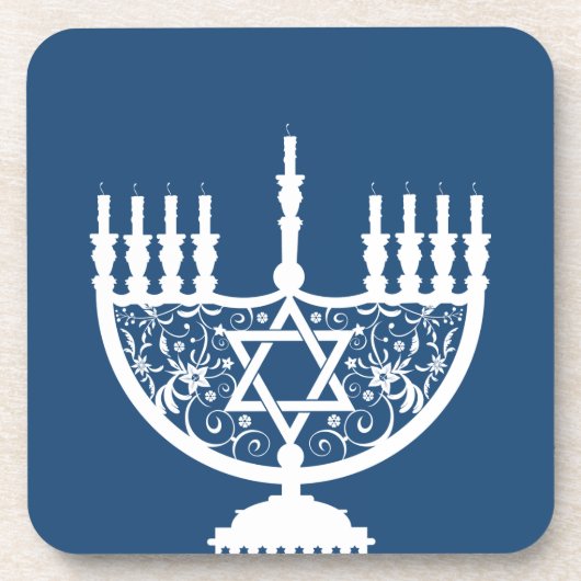 Hanukkah Menorah Getränkeuntersetzer (Vorderseite)