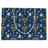 Hanukkah Menorah Gift Bag Große Geschenktüte (Rückseite)