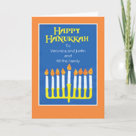 Hanukkah Menorah Grußkarte zum Personalisieren Feiertagskarte
