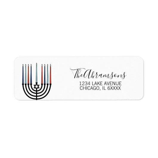Hanukkah Menorah Holiday Address Label (Vorne)
