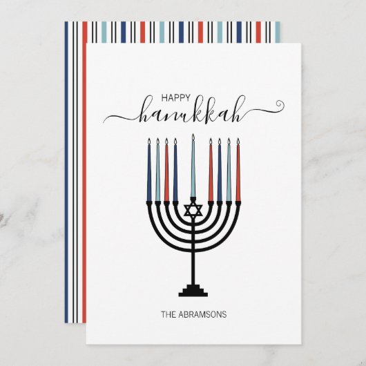 Hanukkah Menorah Holiday Card Feiertagskarte (Vorne/Hinten)