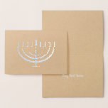 Hanukkah Menorah Holiday Custom Card Folienkarte<br><div class="desc">Hanukkah Urlaub gefaltete Folienkarte.</div>