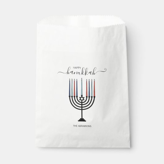 Hanukkah Menorah Holiday Favor Bags Geschenktütchen (Vorderseite)