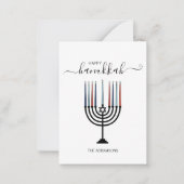 Hanukkah Menorah Holiday Mini-Karte Mitteilungskarte (Vorderseite)