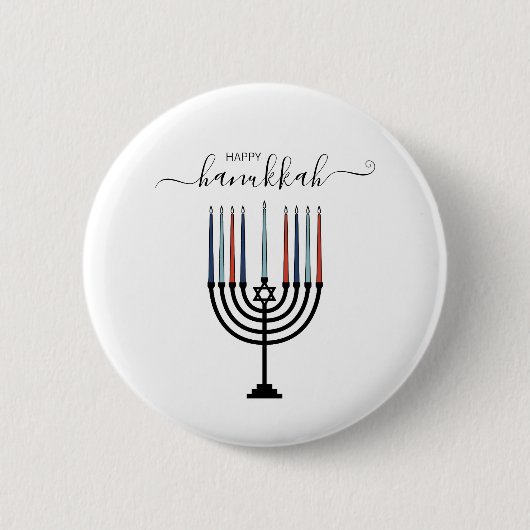 Hanukkah Menorah Holiday Pinback Schaltfläche Button (Vorderseite)