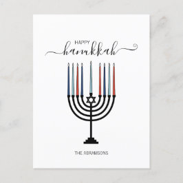 Hanukkah Menorah Holiday Postkarte