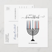 Hanukkah Menorah Holiday Postkarte (Vorne/Hinten)