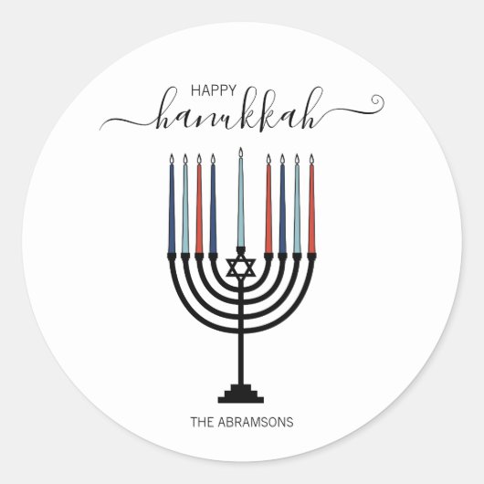 Hanukkah Menorah Holiday Sticker (Vorderseite)