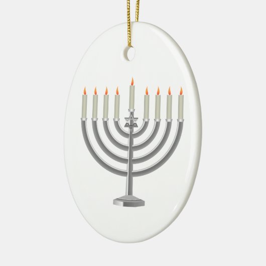 Hanukkah menorah keramik ornament (Links)