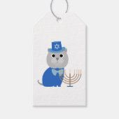 Hanukkah Menorah Kitty Geschenkanhänger (Vorderseite)
