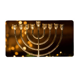 Hanukkah Menorah Label