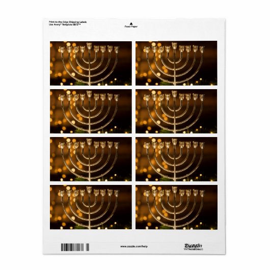 Hanukkah Menorah Label (Vorne)