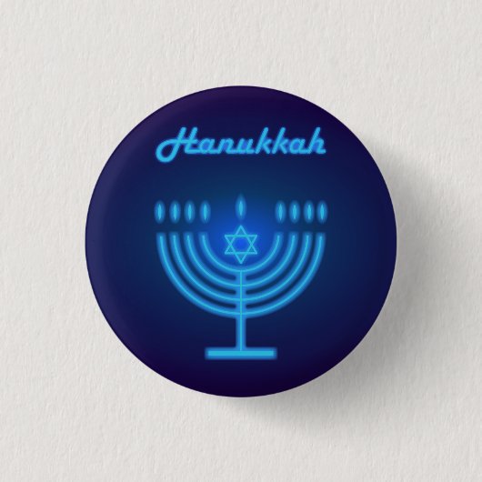 Hanukkah Menorah Lichterfest Dekoration Button (Vorderseite)