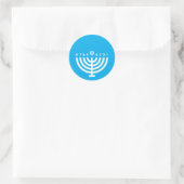 Hanukkah Menorah Light Blue Umschlag Aufkleber (Tasche)