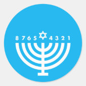 Hanukkah Menorah Light Blue Umschlag Aufkleber (Vorderseite)
