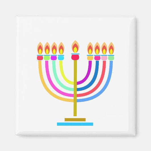 Hanukkah Menorah Lights Holiday Symbol Magnet (Vorne)