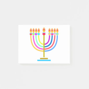 Hanukkah Menorah Lights Holiday Symbol Post-it Klebezettel