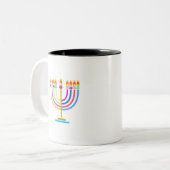 Hanukkah Menorah Lights Holiday Symbol Zweifarbige Tasse (Vorderseite Links)