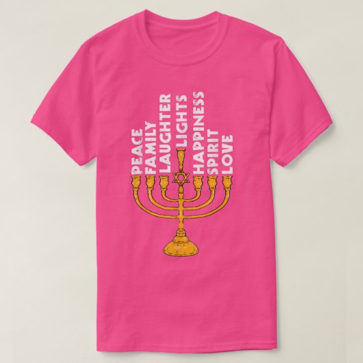 Hanukkah Menorah Lights T - Shirt (Design vorne)