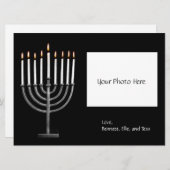 Hanukkah Menorah mit Foto Feiertagskarte (Vorne/Hinten)