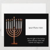 Hanukkah Menorah mit Foto Feiertagskarte (Vorne/Hinten)
