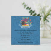 Hanukkah Menorah mit Kerzen Einladung (Stehend Vorderseite)