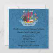 Hanukkah Menorah mit Kerzen Einladung (Vorderseite)