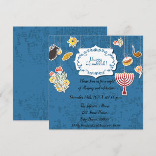 Hanukkah Menorah mit Kerzen Einladung