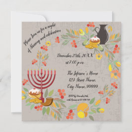 Hanukkah Menorah mit Kerzen Einladung