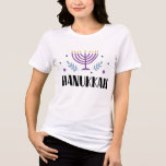 Hanukkah Menorah Moderne jüdische Feiertagsstars Tri-Blend Shirt<br><div class="desc">Dieses moderne Design enthält den Text "Hanukkah" in moderner Typografie,  mit einer Menorah und den Stars #hanukkah #menorah #jewish #hanukahtshirts</div>