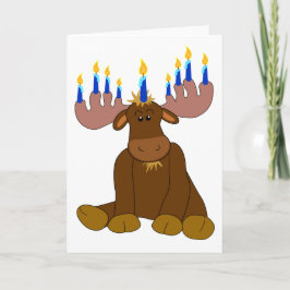 Hanukkah Menorah Moose Card Feiertagskarte