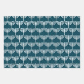 Hanukkah Menorah Muster in Aquamarin und weiß Geschenkpapier Set (Vorderseite 3)