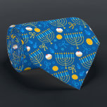 Hanukkah Menorah Neck Tie Krawatte<br><div class="desc">Ein wunderschöner,  blauer und gelber Necktie,  der die Hanukkah Menorah-Saison feiert</div>