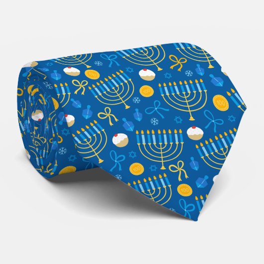 Hanukkah Menorah Neck Tie Krawatte (Gerollt)