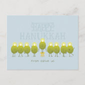 Hanukkah Menorah Olebt, Blauer Blaue Gruppe Postkarte (Vorderseite)