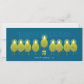 Hanukkah Menorah Olives | Aquamarin Blue Group Car (Vorderseite)